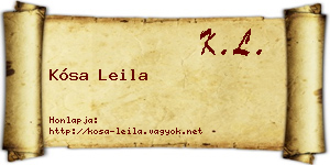 Kósa Leila névjegykártya